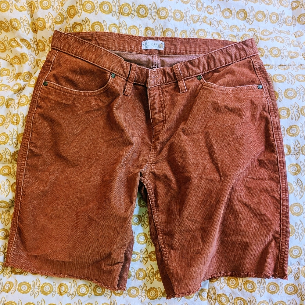 Carve Designs Rust Orange Corduroy Shorts Sz 12